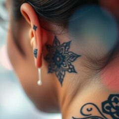 Tatuaż za uchem: symbolika, wzory i ból – co warto wiedzieć?