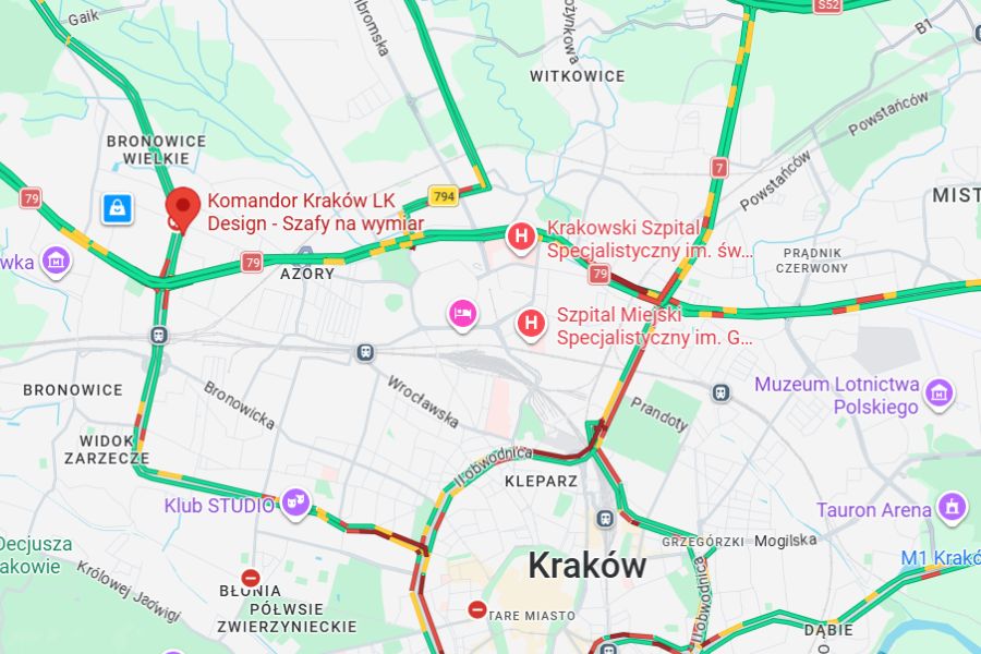 Lokalizacja salonu Komandor LK Design w Krakowie